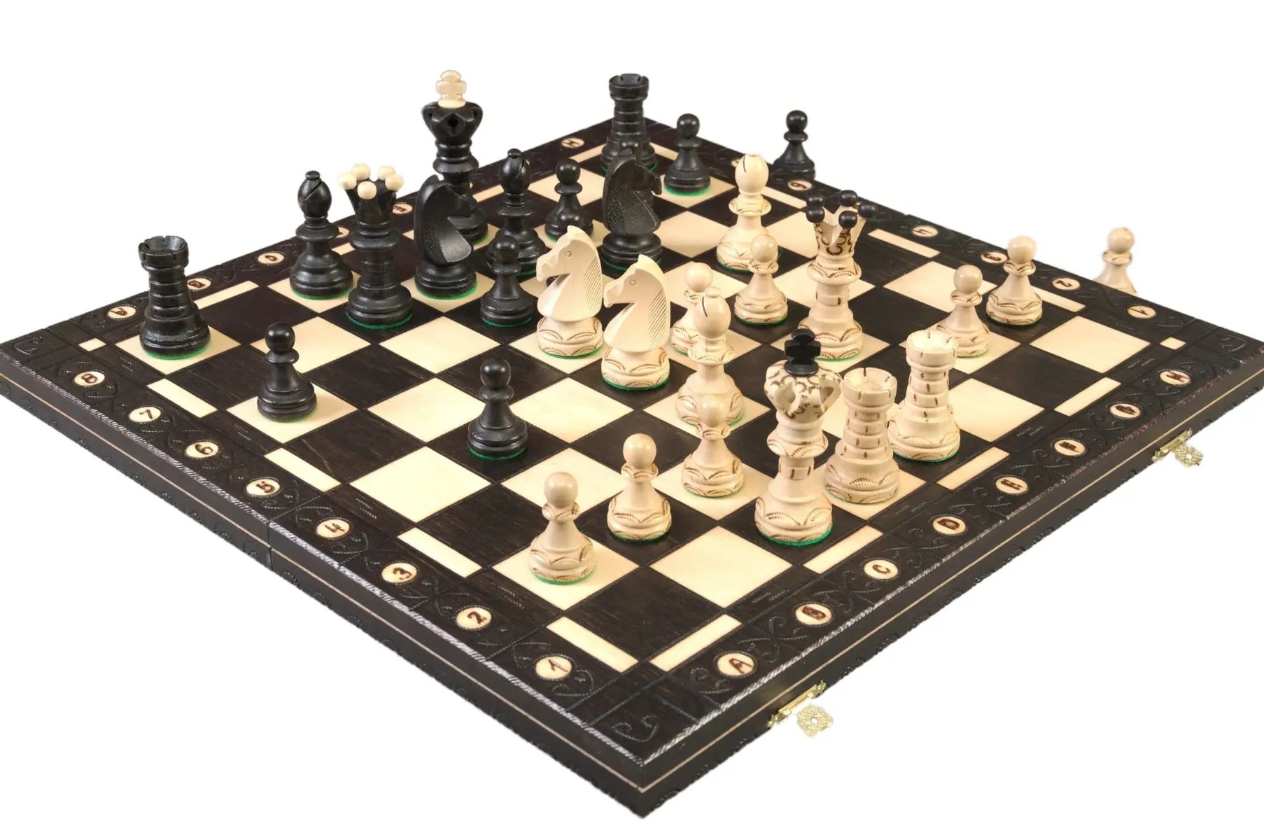 Number 5 Birch Wood Chess Piece Case Dark 