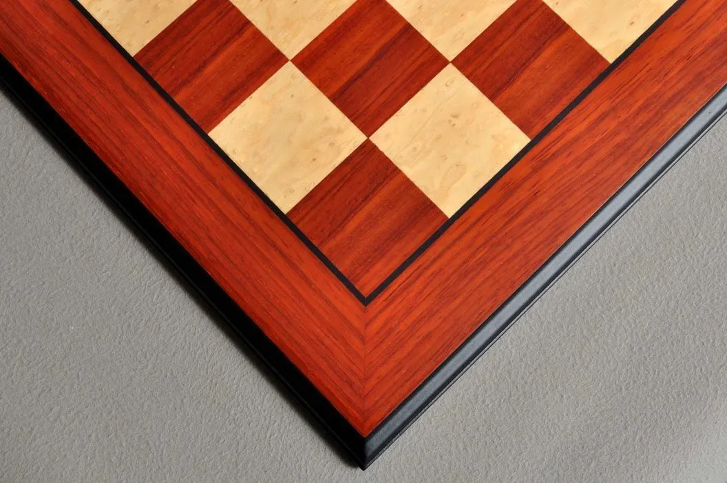 2.375" Coral Ash Root & Bird's Eye Maple Standard Traditional Chess Board 