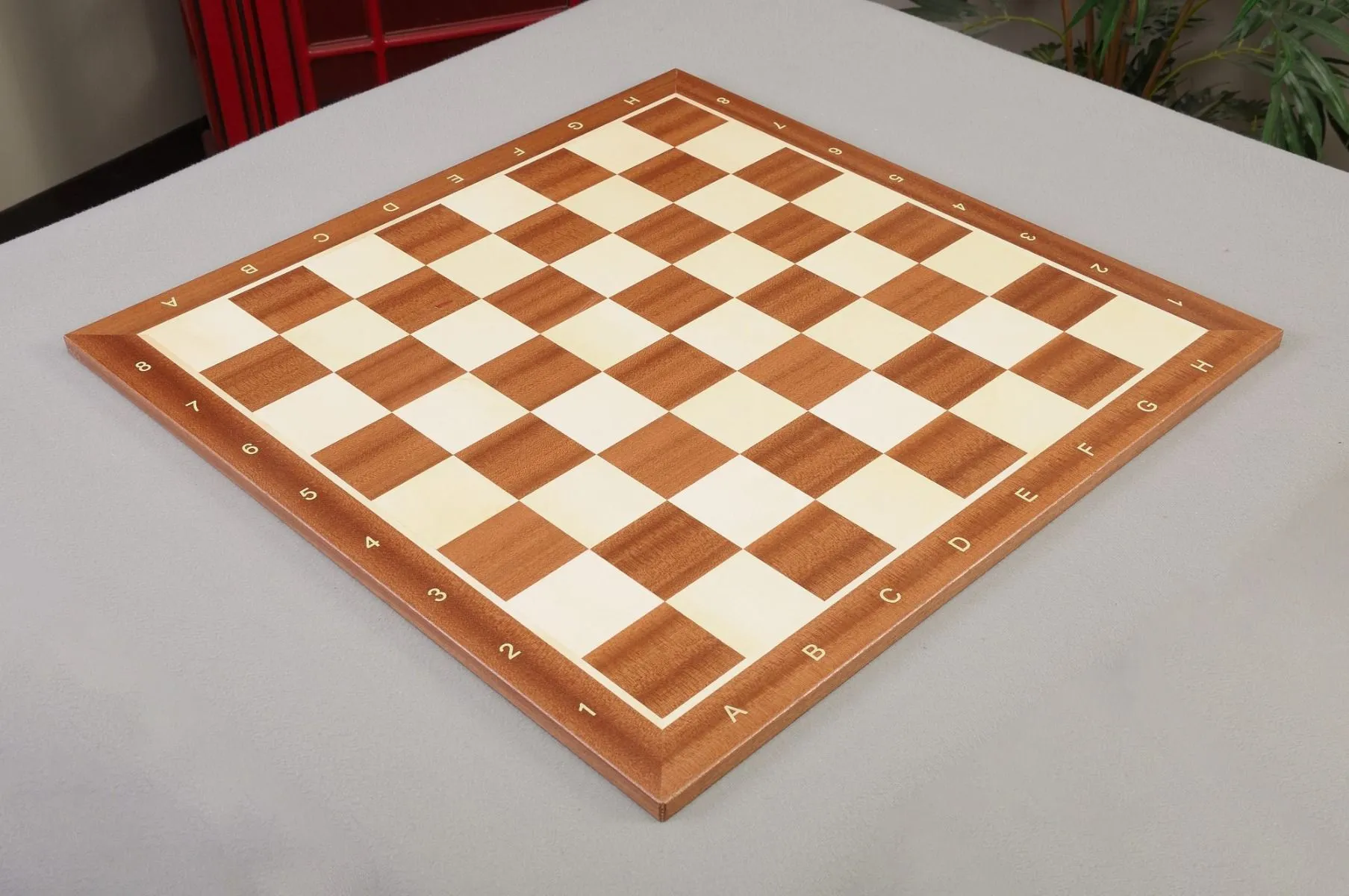 2.25" With Notation Mahogany & Maple Wooden Tournament Chess Board 