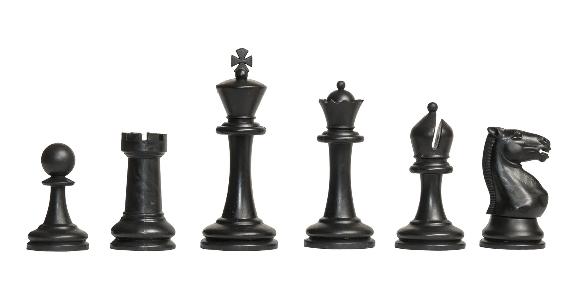 Analysis Size Standard Club Plastic Chess Set Black & Ivory Pieces