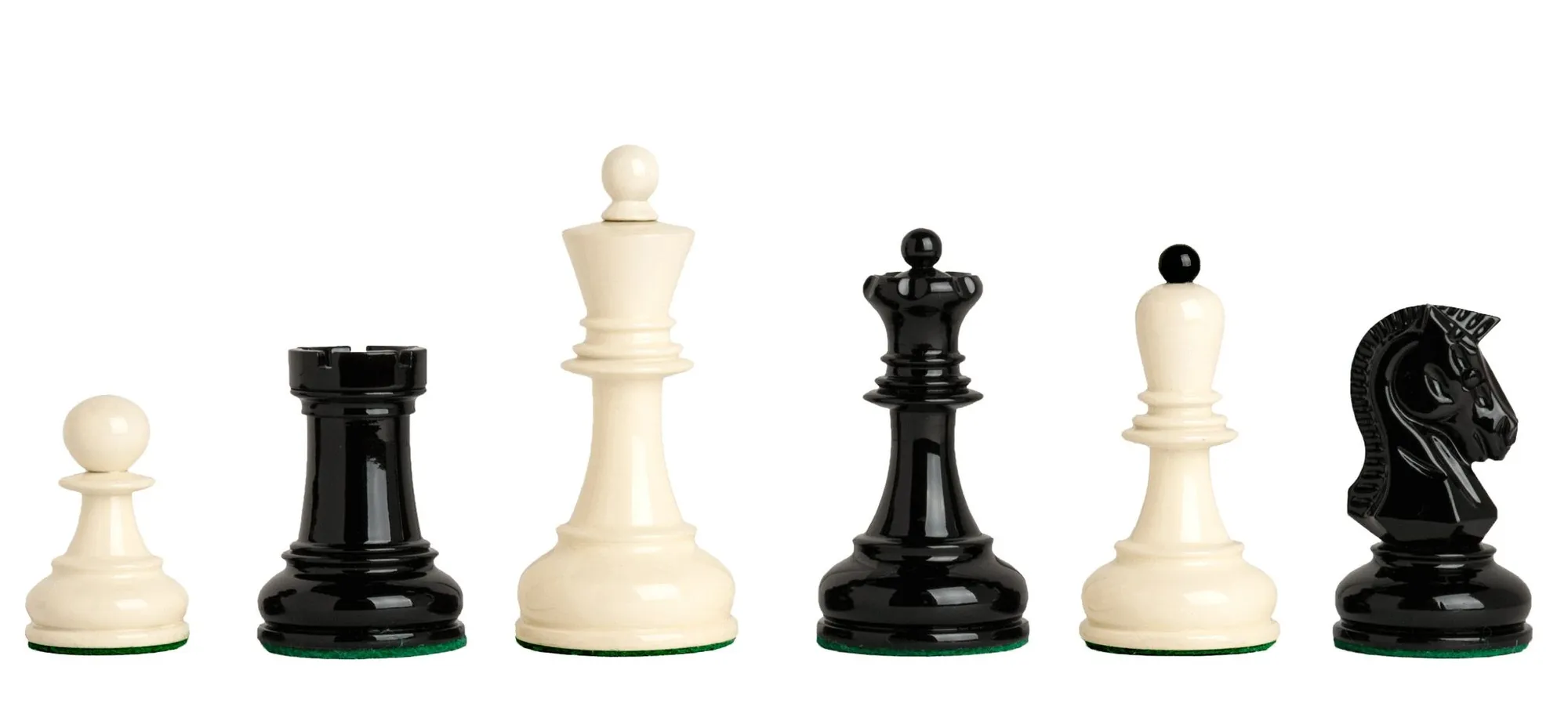 Pieces Only Black and Natural Lacquered The Players Chess Set 3.75" King