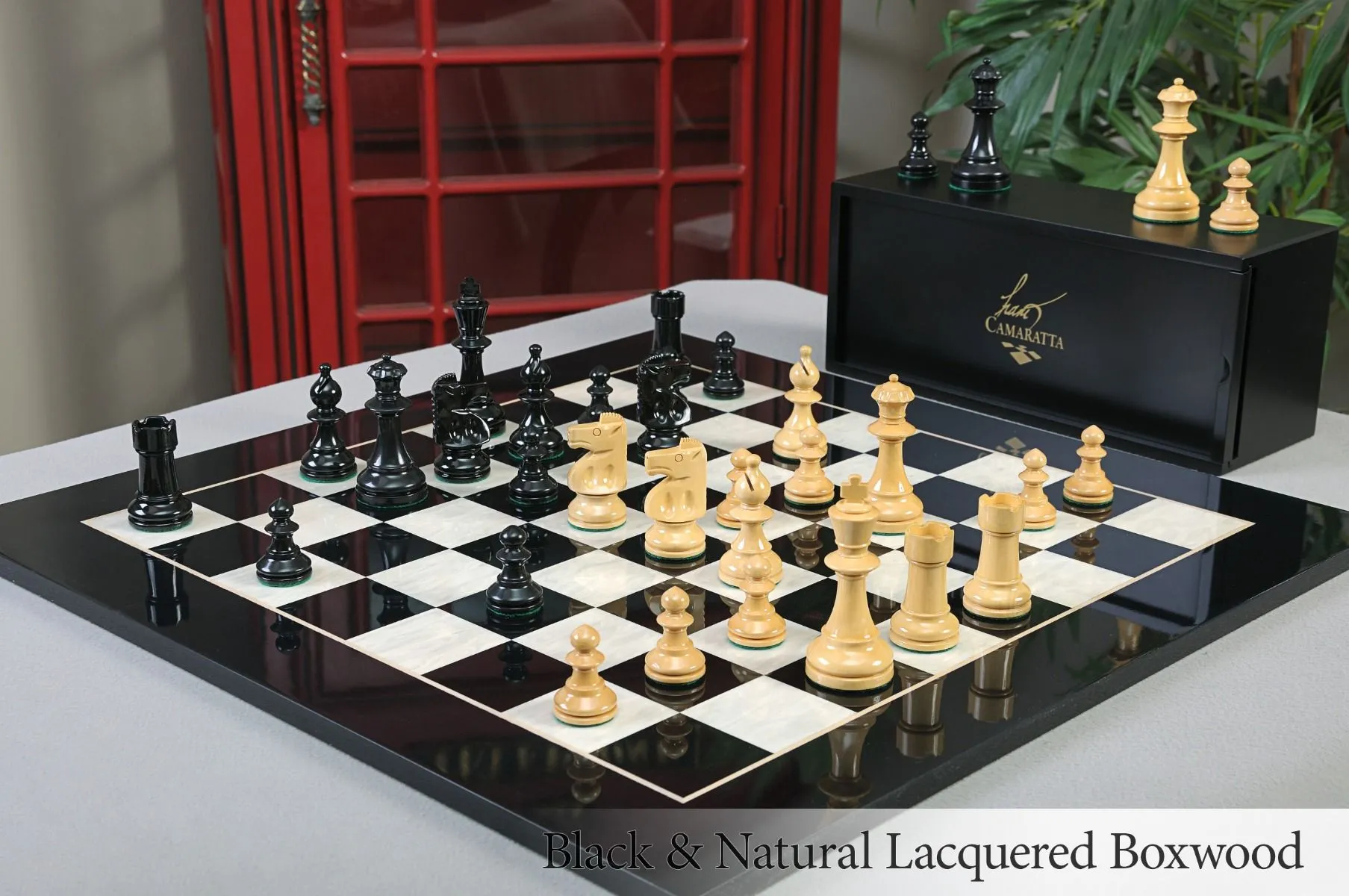 Old English Classic Chess Set with Gold Rosewood & Boxwood Pieces