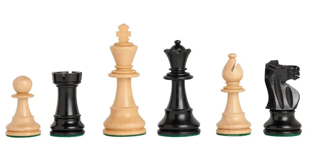 French Lardy Staunton Chess Set with Ebonized & Boxwood Pieces - 2.75 King