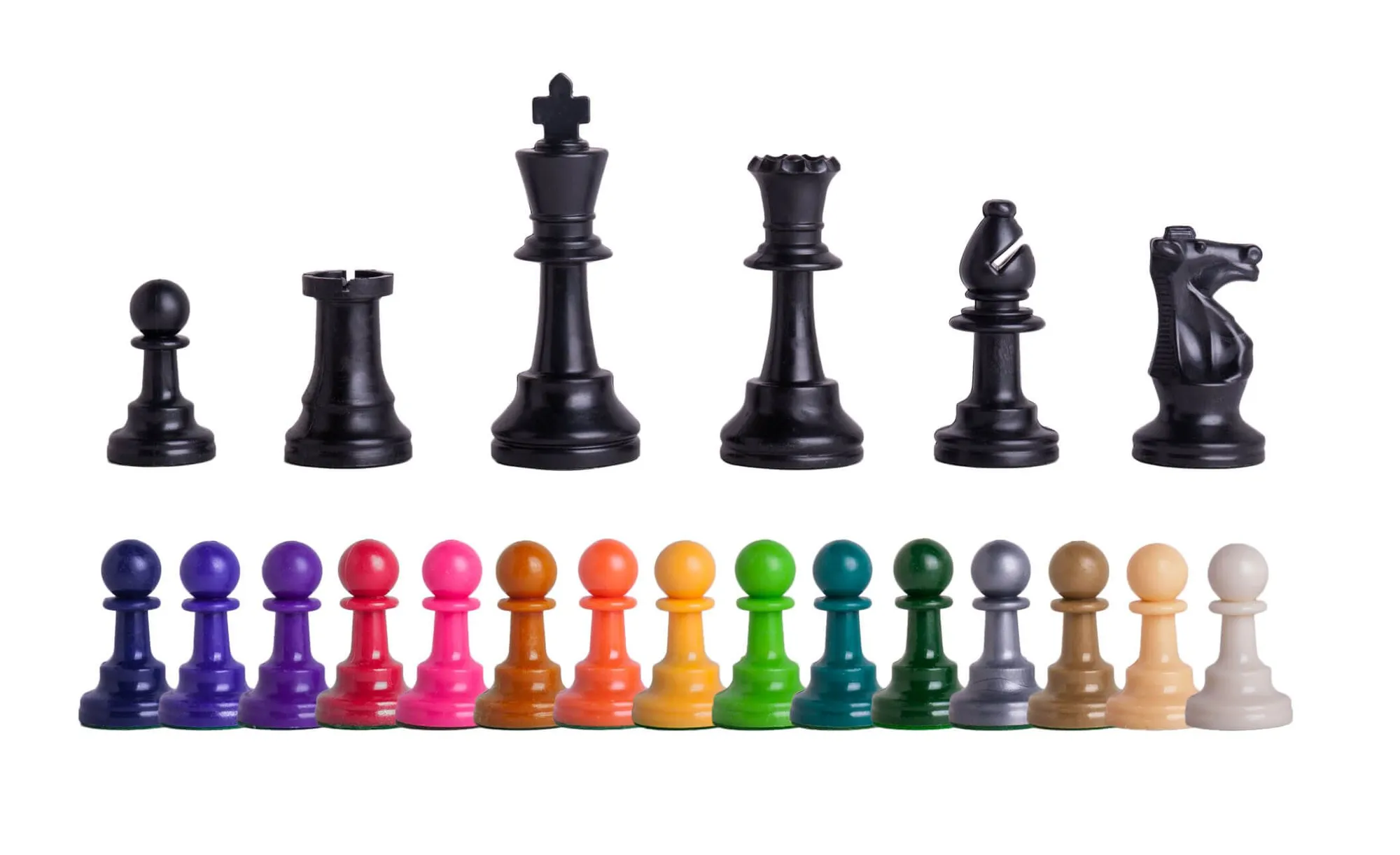 Triple Weighted Colored Regulation Plastic Chess Pieces - 3.75 King