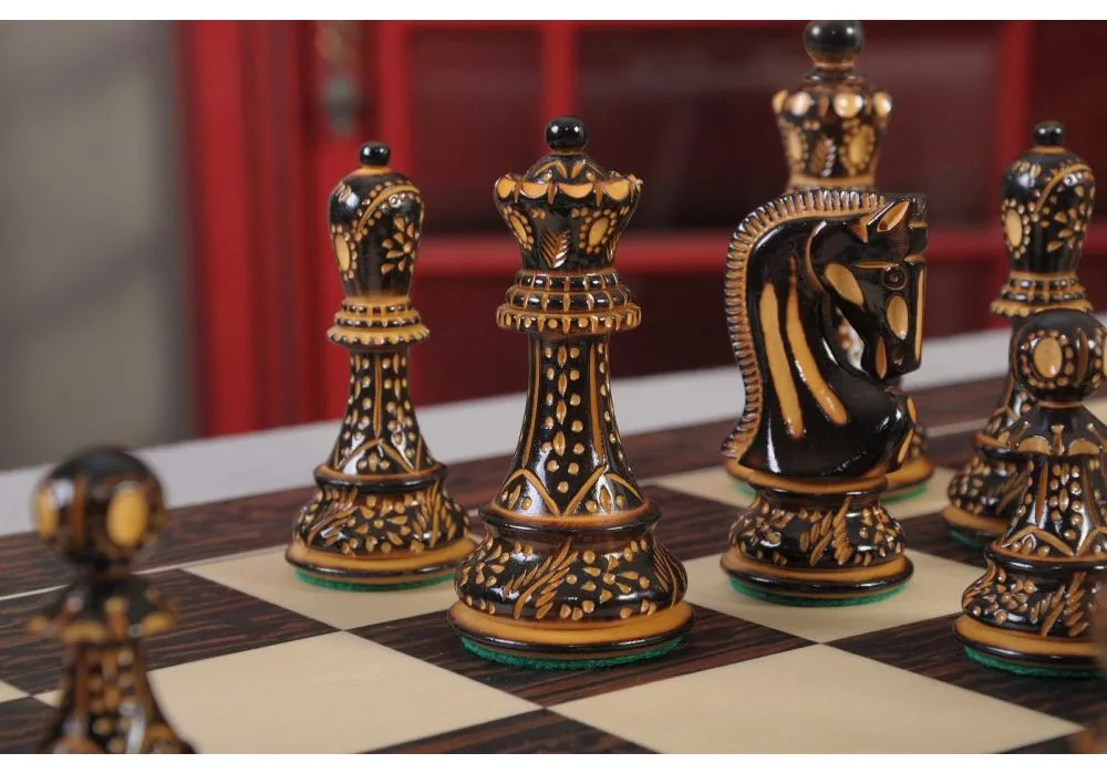 The Burnt Zagreb '59 Series Chess Set - 3.875 King