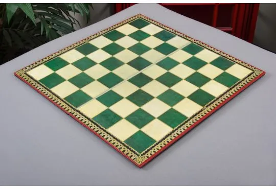 IMPERFECT - GREEN - Reproduction of the Carton Pierre Chess Board - 2.25" Squares
