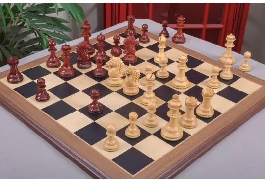 IMPERFECT - 4.4" Chesterfield - BLOOD ROSEWOOD / BOXWOOD - Wood Chess Pieces