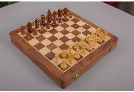 IMPERFECT - WOODEN MAGNETIC Top-Up Travel Chess Set - 12" Square