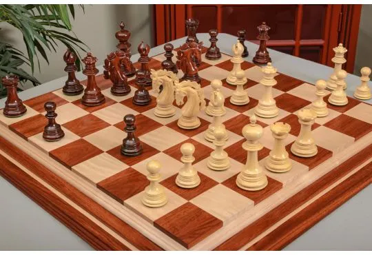 IMPERFECT - 4.4" TURIN - BLOOD ROSEWOOD / BOXWOOD - Wood Chess Pieces