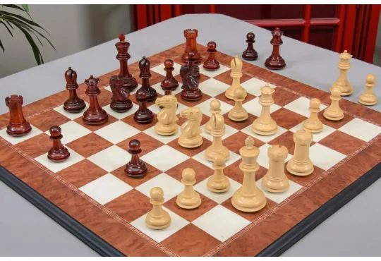 IMPERFECT - 3.6" Bicentennial - BLOOD ROSEWOOD / BOXWOOD - Wood Chess Pieces