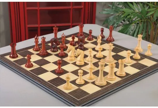 IMPERFECT - 4.4" Imperial - BLOOD ROSEWOOD / BOXWOOD - Wood Chess Pieces