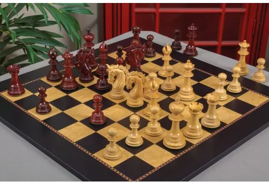 IMPERFECT - 4.4" TURIN - BLOOD ROSEWOOD / BOXWOOD - Wood Chess Pieces