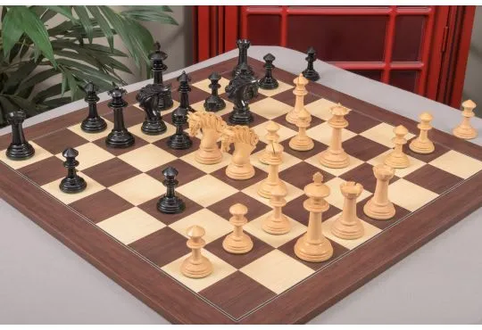 IMPERFECT - 4.4" Westminster - GENUINE EBONY / BOXWOOD - Wood Chess Pieces