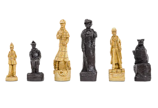 The Sherlock Holmes Series Chess Pieces - 5.95" King - Brown and Natural