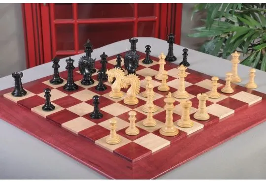 IMPERFECT - 4.4" Bomarzo - GENUINE EBONY / BOXWOOD - Wood Chess Pieces