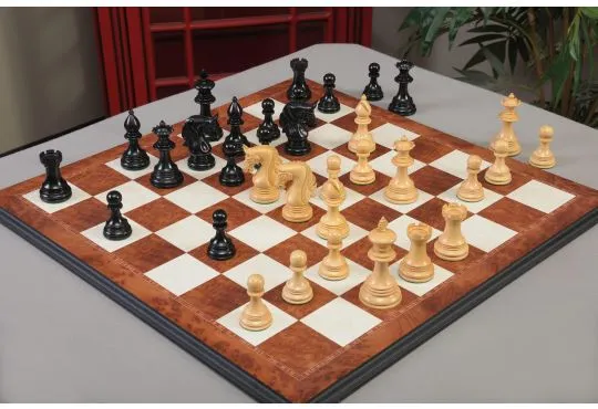 IMPERFECT - 4.4" Teramo - GENUINE EBONY / BOXWOOD - Wood Chess Pieces