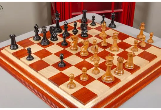 IMPERFECT - 4.4" Morphy DEB - Genuine Staunton(R) x Frank Camaratta Series Luxury Chess Pieces - GENUINE EBONY & DISTRESSED BOXWOOD