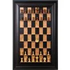 Straight Up Chess Board - Black Cherry Series with Brown Traditional Frame 