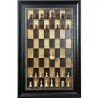 Straight Up Chess Board - Black Cherry Series with 3 1/2" Dark Bronze Frame 