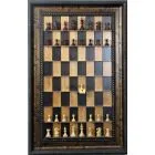Straight Up Chess Board - Black Cherry Series with Black Gold Frame 