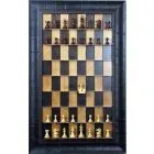 Straight Up Chess Board - Black Cherry Series with Rustic Brown Frame 