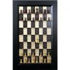 Straight Up Chess Board - Black Maple Board with the Flat Black Frame 