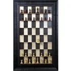Straight Up Chess Board - Black Maple Board with the Rustic Brown Frame 