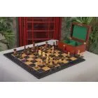 The Burnt Golden Rosewood Dubrovnik Series Chess Set, Box, & Gloss Board Combination