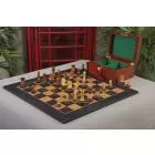 The Burnt Golden Rosewood Dubrovnik Series Chess Set, Box, & Satin Board Combination