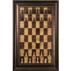 Straight Up Chess Board - Cherry Bean Series with Checkered Bronze Frame 