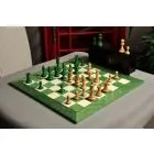 The Grandmaster Chess Set, Box, & Board Combination - Green Gilded