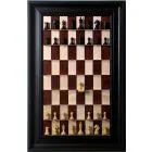 Straight Up Chess Board - Red Maple Series with Brown Traditional Frame 
