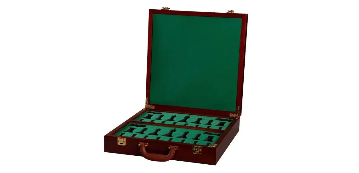 Fitted Briefcase Chess Box - Mahogany