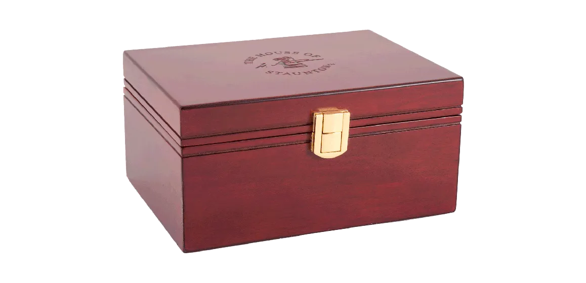 Small Red Burl Premium Chess Box