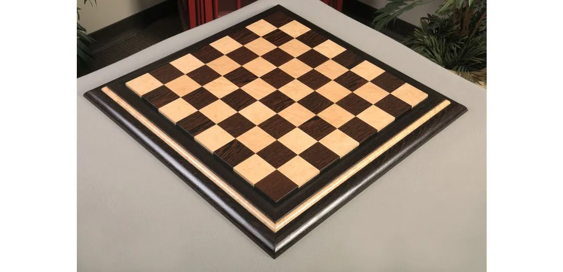 Custom Contemporary Chess Board - African Palisander / Maple Burl - 2.5  Squares