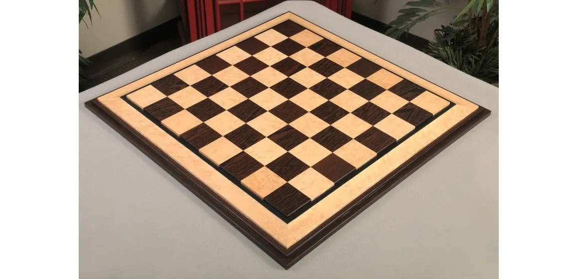 Signature Contemporary VI Luxury Chess board - AFRICAN PALISANDER / BIRD'S EYE MAPLE - 2.5" Squares