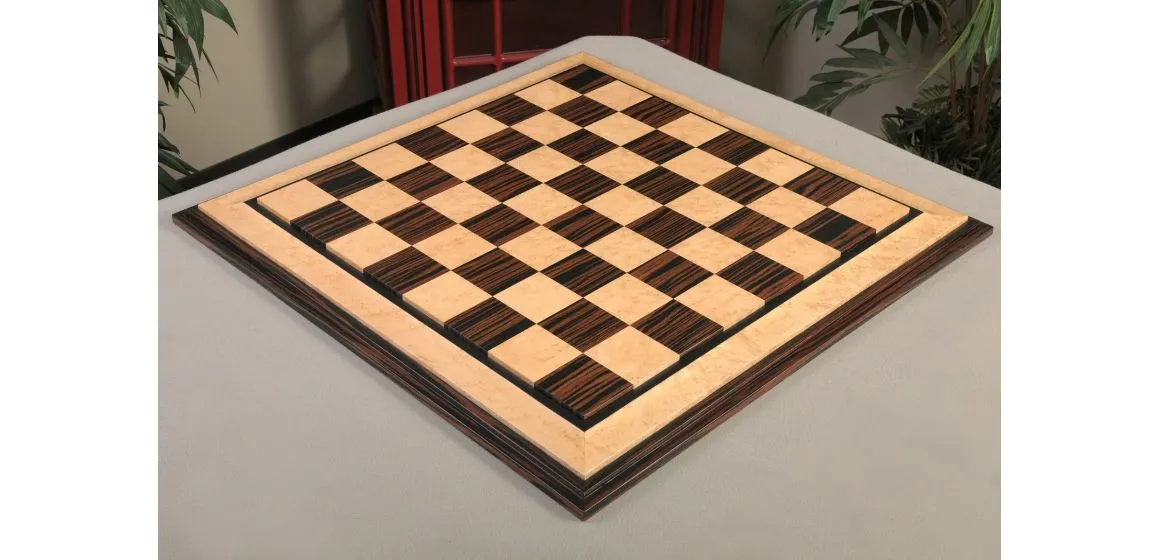 Signature Contemporary VI Luxury Chess board - TIGER EBONY / BIRD'S EYE MAPLE - 2.5" Squares