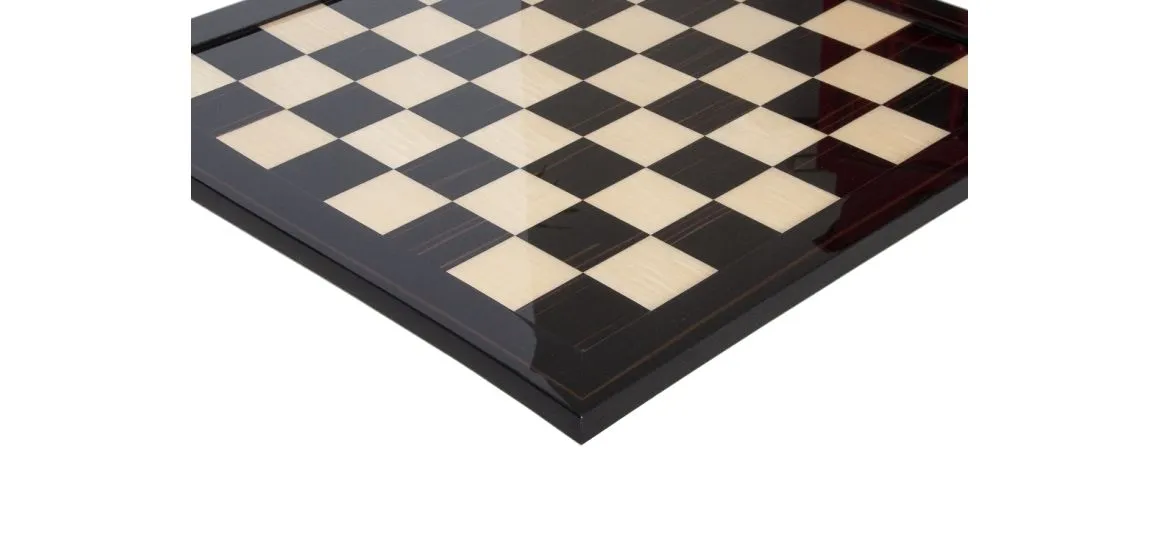 Macassar Ebony & Maple Signature Traditional Chess Board - Gloss Finish