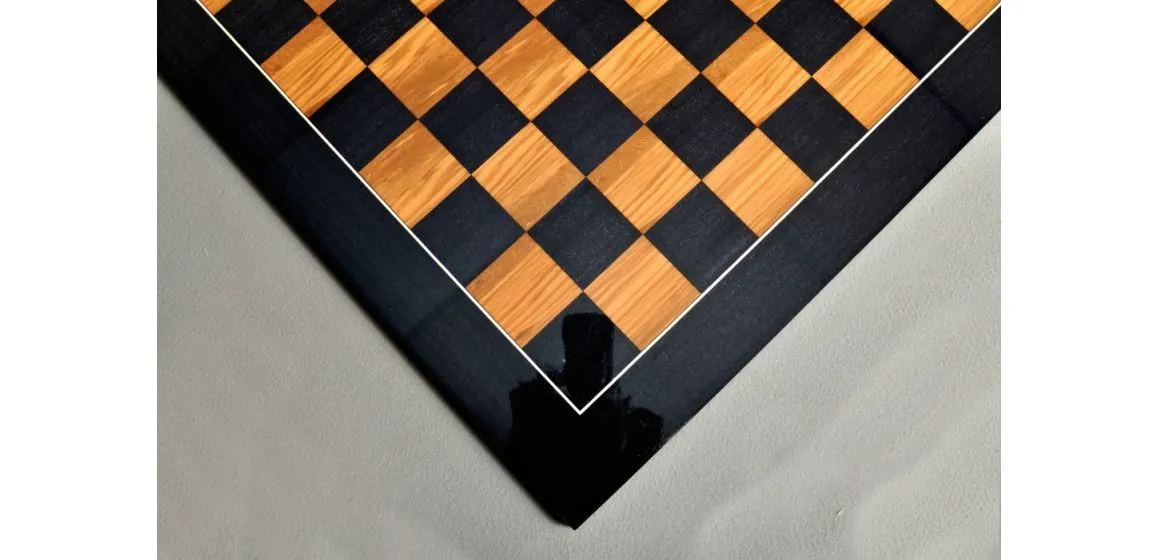 Blackwood and Olivewood Standard Traditional Chess Board - Gloss Finish