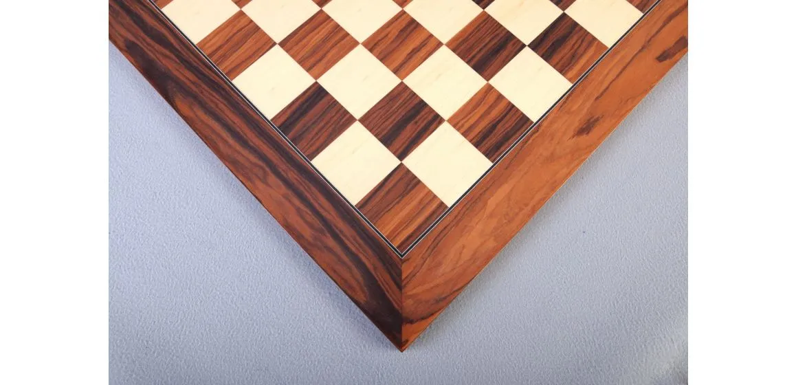 Santos Palisander & Bird's Eye Maple Standard Traditional Chess Board - Satin Finish
