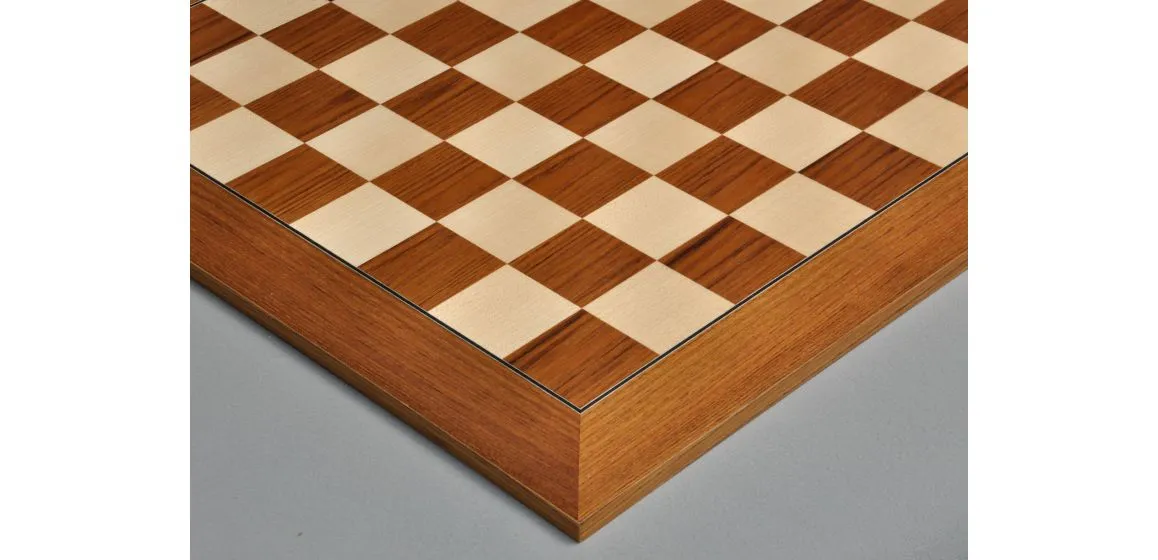 Teak and Bird's Eye Maple Standard Traditional Chess Board