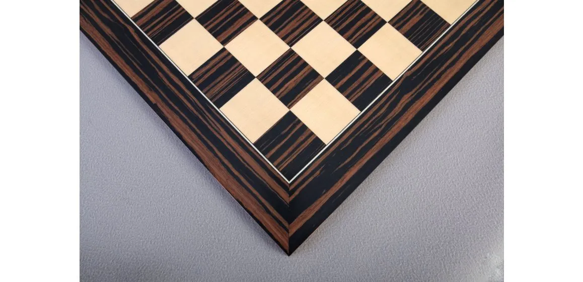 Macassar Ebony & Maple Standard Traditional Chess Board - Satin Finish