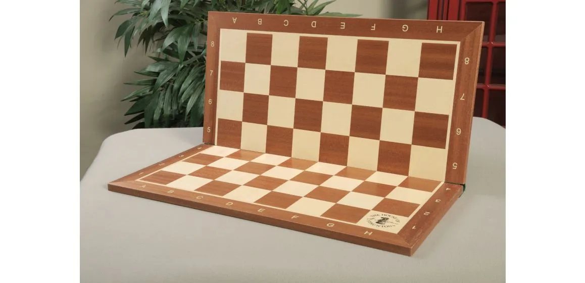 Folding Mahogany and Maple Wooden Tournament Chess Board