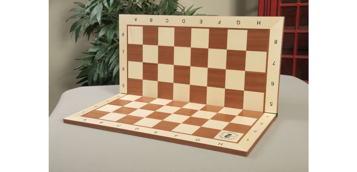 Folding Maple and Mahogany Wooden Tournament Chess Board