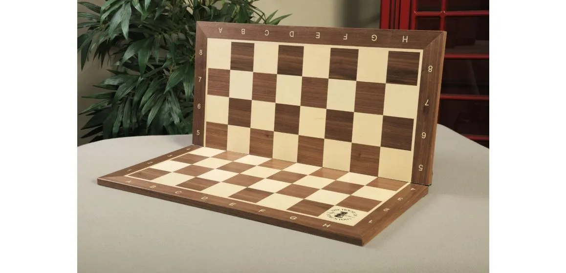 Folding Walnut and Maple Wooden Tournament Chess Board