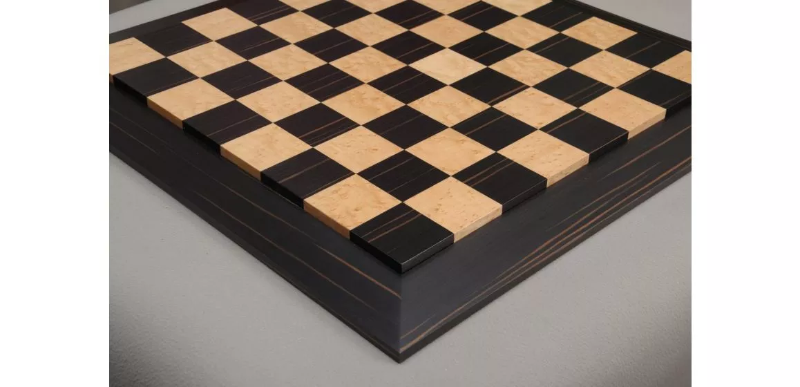 Macassar Ebony & Bird's Eye Maple Custom Contemporary II Chess Board