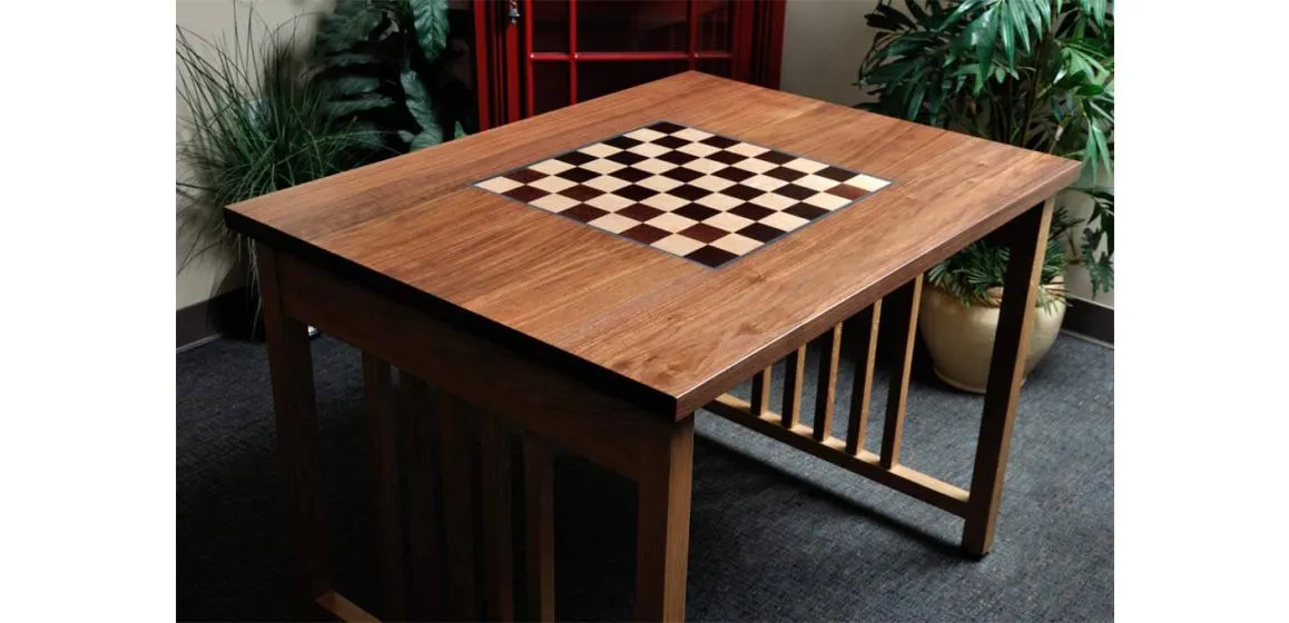Signature Traditional Chess Table with Built in Chess Board - 2.25" Squares