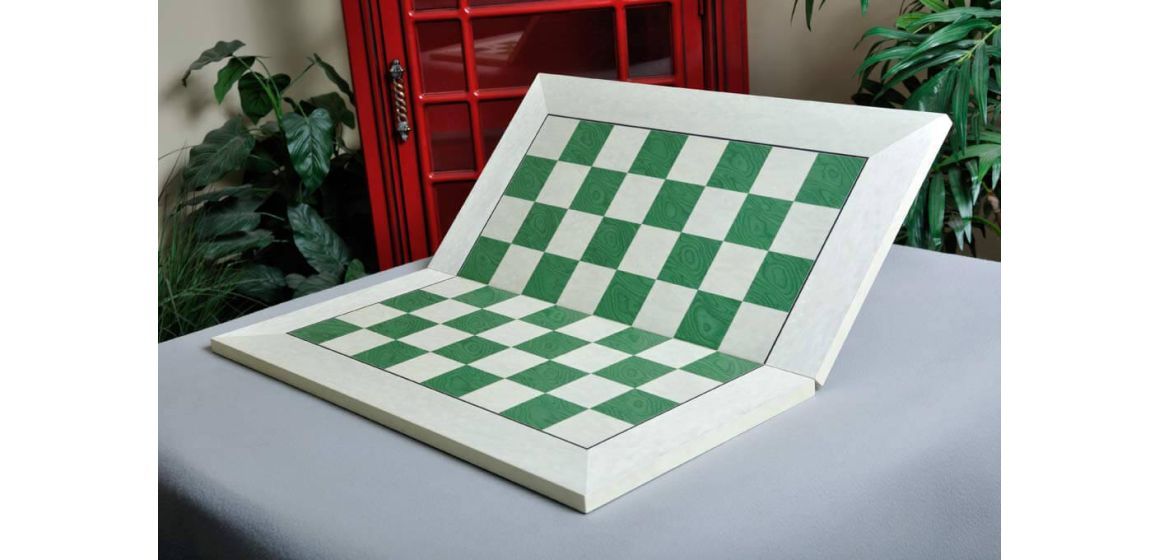 Bird's Eye Maple and Greenwood Folding Standard Traditional Chess Board