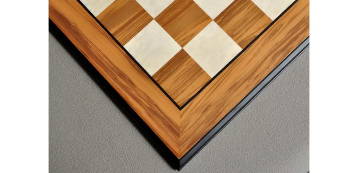 Olivewood and Bird's Eye Maple Standard Traditional Chess Board