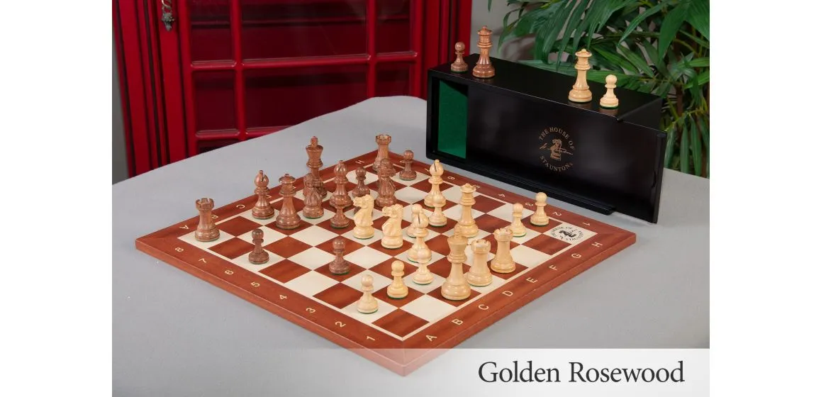 The Library Grandmaster Chess Set, Box, & Board Combination